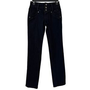 XICA Premium Three Button Wide Belt/Waist Band Black Straight Leg Jeans Size 30